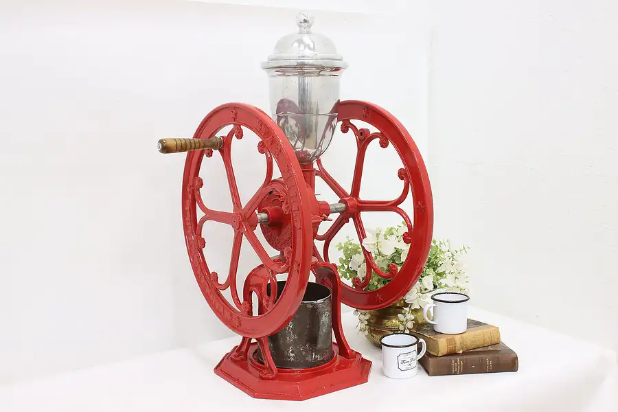 Main image of Victorian Farmhouse Antique Iron Coffee Mill Grinder Star