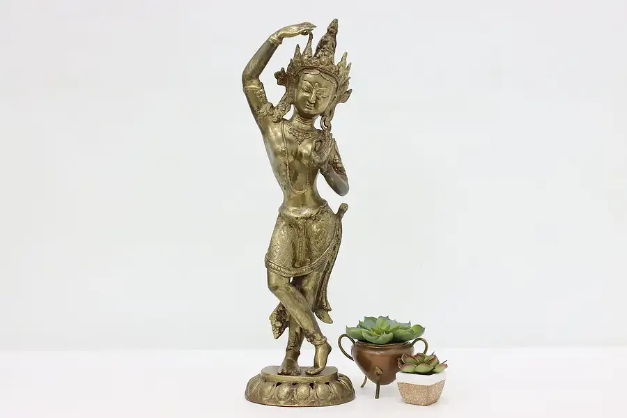 Main image of Hindu Vintage Brass Statue Indian Goddess Parvati Sculpture