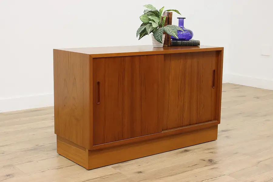 Main image of Danish Vintage Teak Office File Cabinet TV Console Hundevad