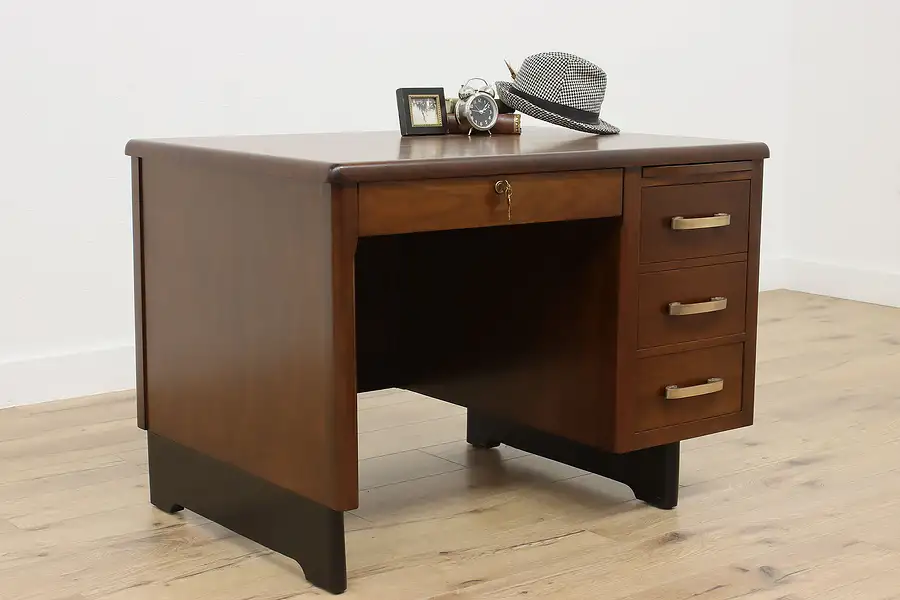 Main image of Midcentury Modern Vintage Walnut Office Desk, Shelbyville