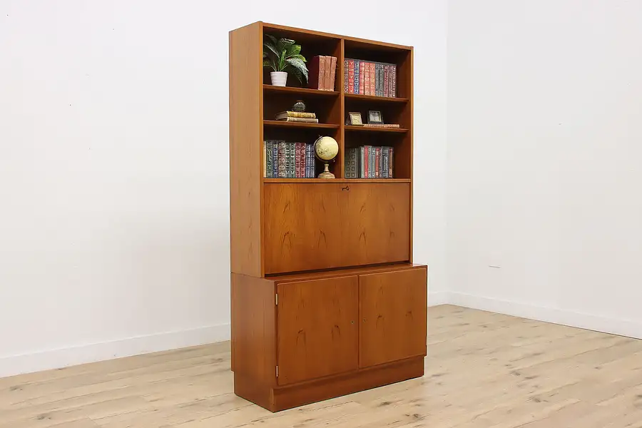 Main image of Midcentury Modern Vintage Danish Desk & Bookcase, Hundevad