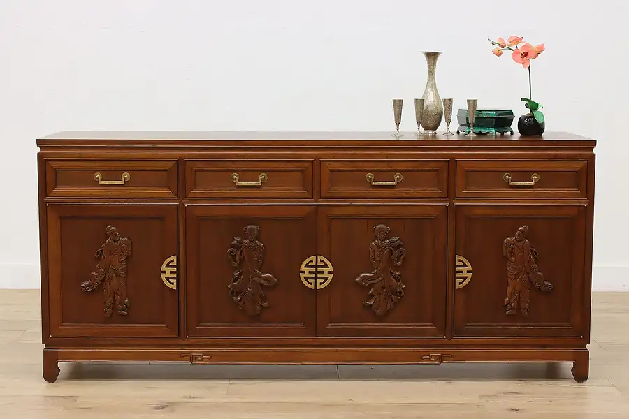 Main image of Teak Vintage Chinese Sideboard, Buffet or Server, Meng Co