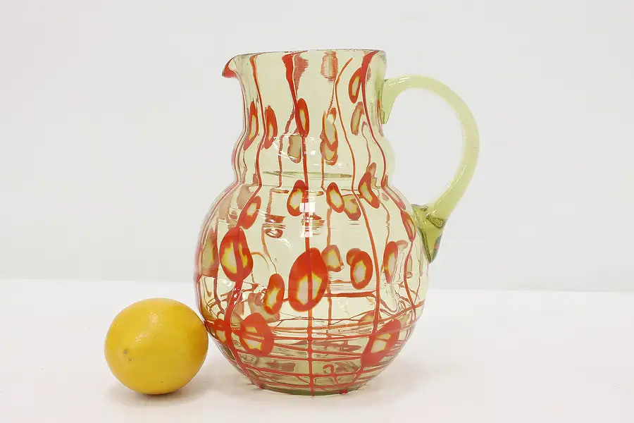 Main image of Czech Art Deco Vintage Blown Art Glass Pitcher or Vase