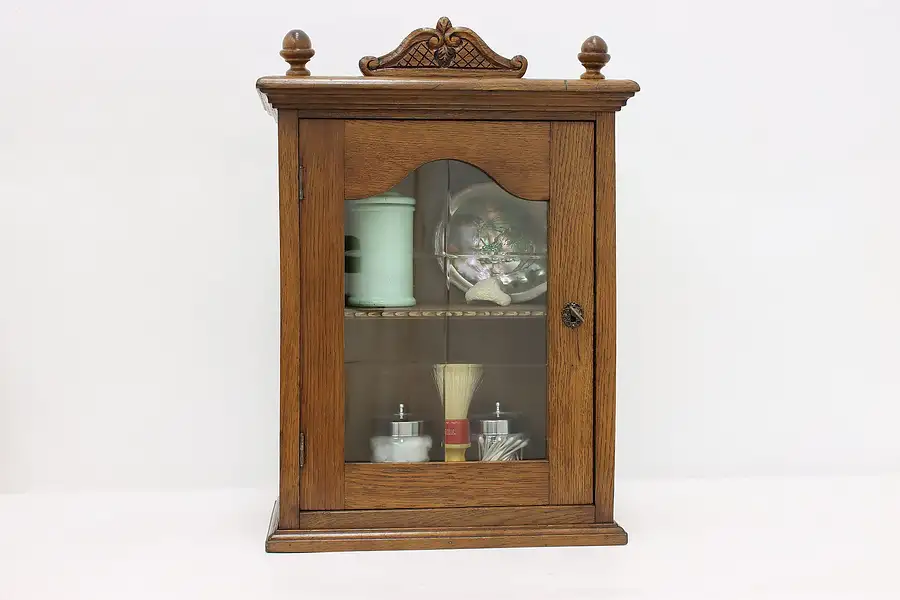 Main image of Victorian Vintage Oak Medicine Chest or Hanging Cupboard