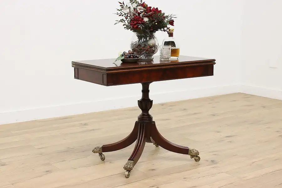 Main image of Georgian Design Antique Mahogany Flip Top Console Game Table