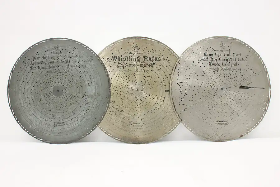 Main image of Set 3 Antique Stella Music Box 17.25" Discs "Dear Children"