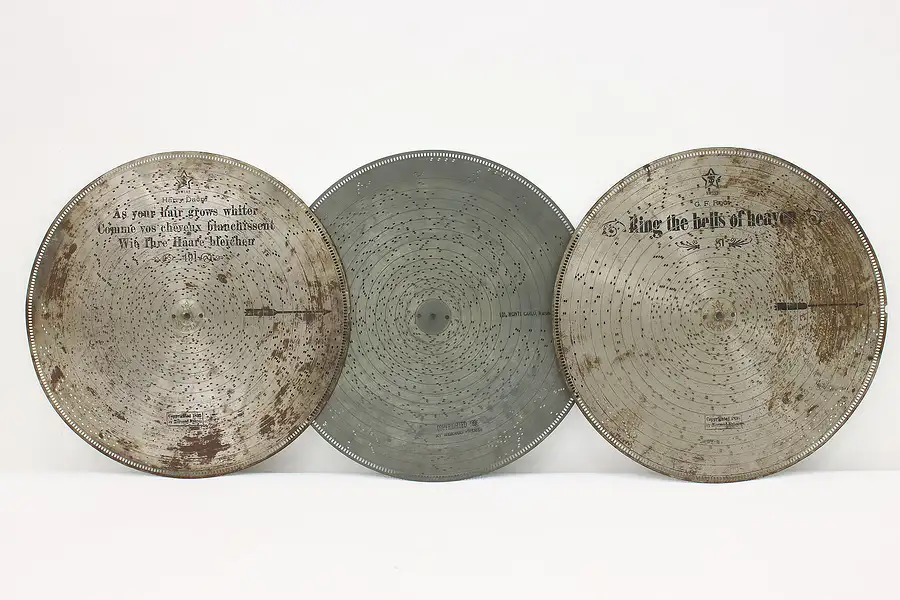 Main image of Set of 3 Antique Stella Music Box 17.25" Discs "Monte Carlo"