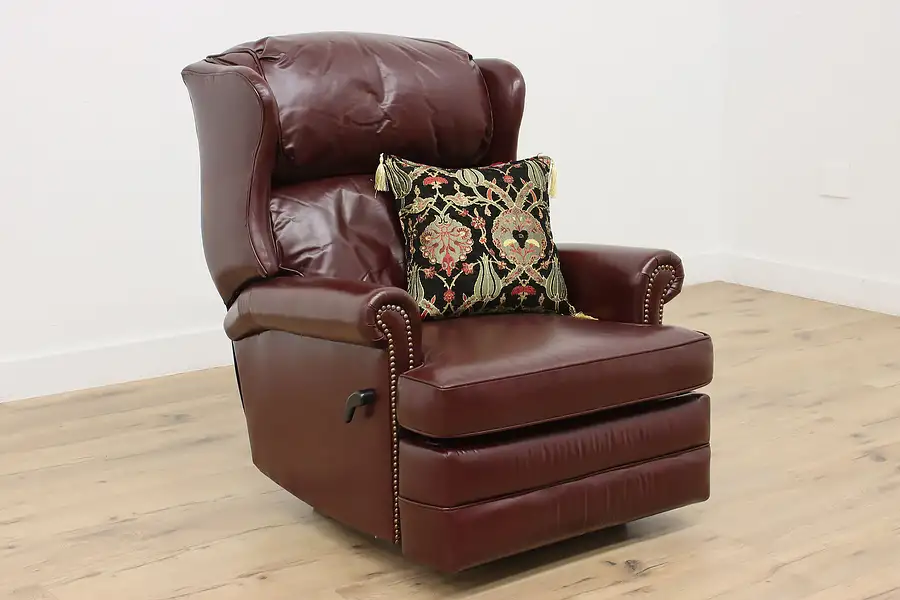 Main image of Georgian Design Burgundy Leather Recliner Chair Bradington