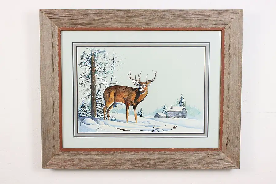 Main image of Buck & Winter Cabin Vintage Original Painting Zilverberg 33"