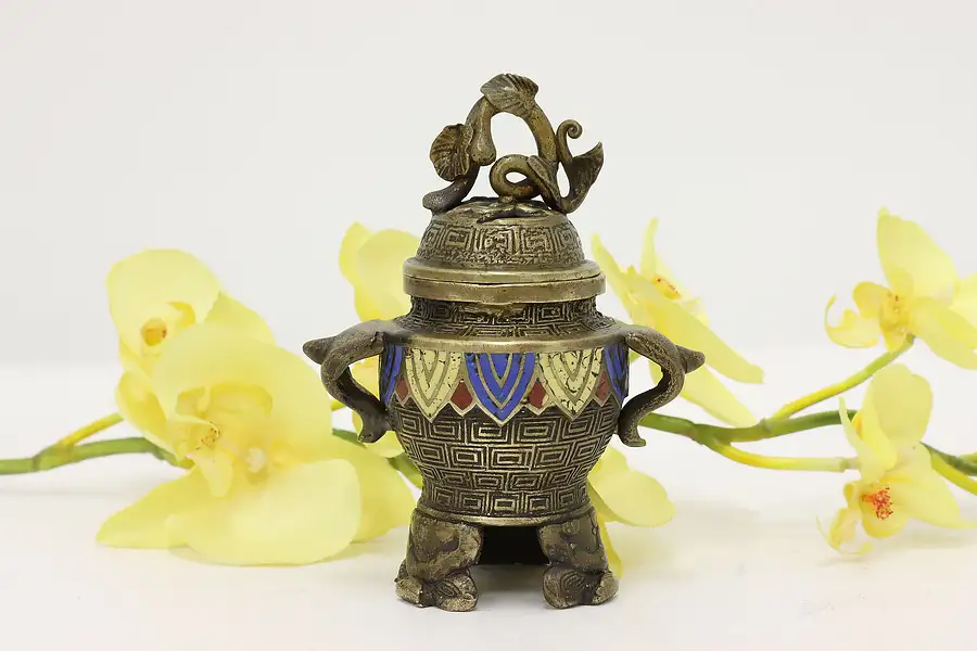 Main image of Chinese Antique Cloisonne Bronze Incense Burner