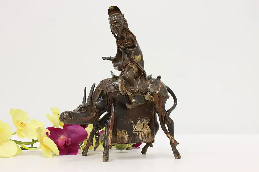 Main image of Chinese Antique Bronze Donkey & Rider Incense Burner