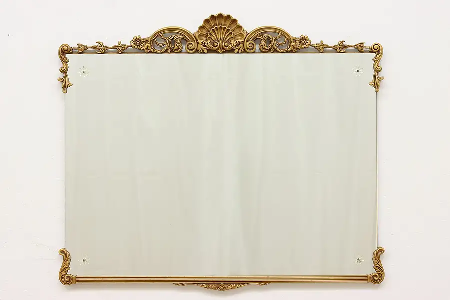 Main image of French Design Vintage Carved & Painted Bedroom Wall Mirror