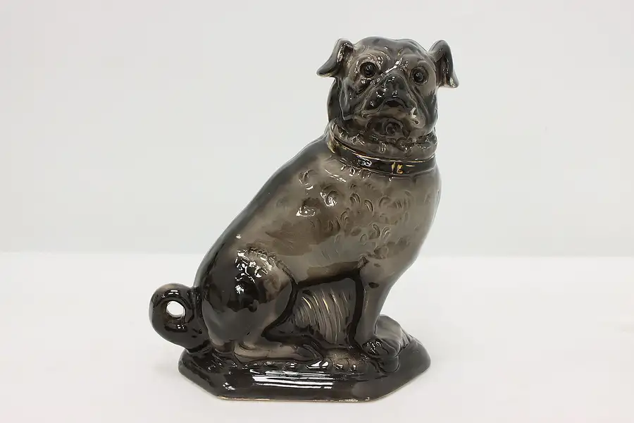 Main image of Victorian Antique Hand Painted China Pug Dog Sculpture