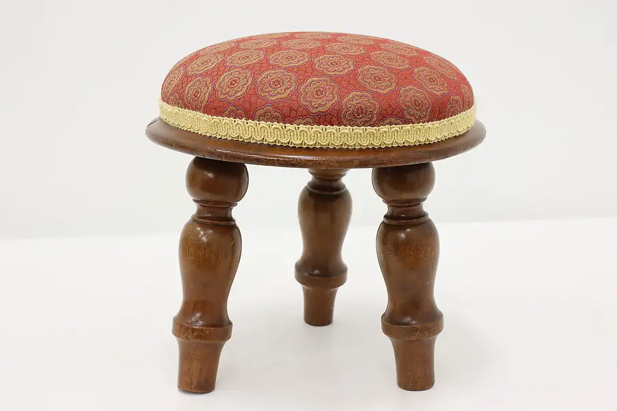 Main image of Victorian Farmhouse Antique Carved Walnut Footstool