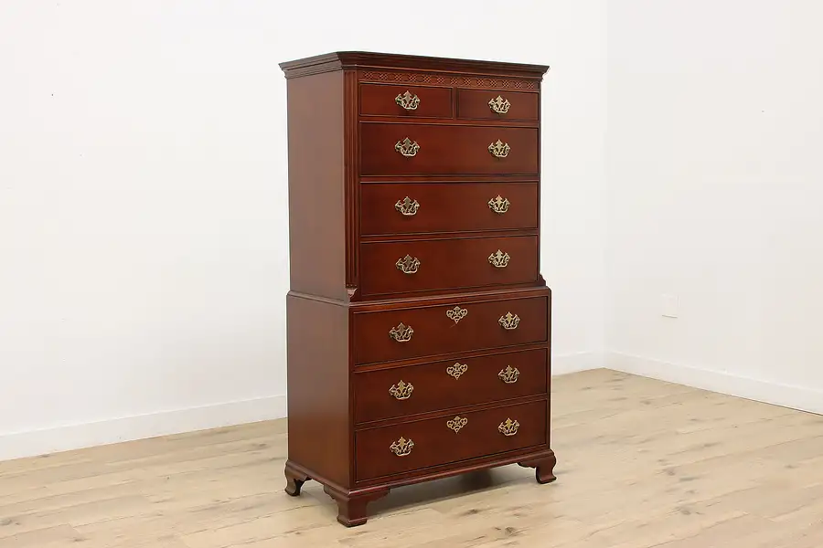 Main image of Georgian Design Mahogany Tall Chest on Chest Highboy Baker