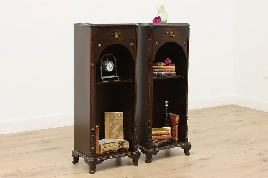 Main image of Pair Georgian Antique Nightstands or Bookcases Colonial