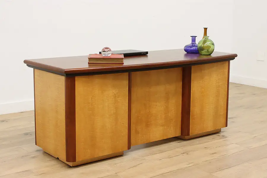 Main image of Midcentury Modern Design Office or Library Tiger Maple Desk