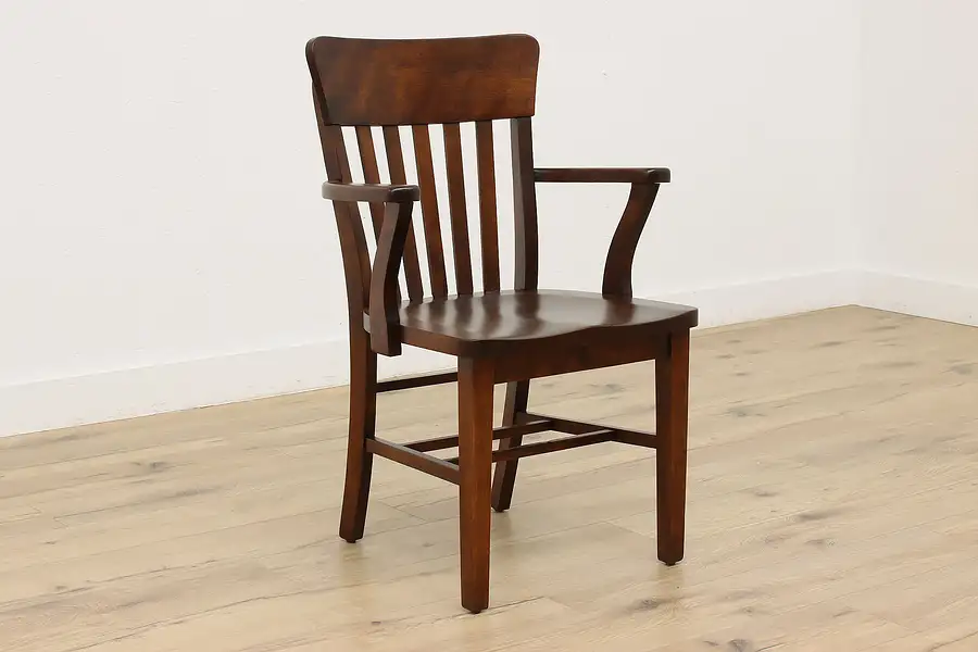 Main image of Antique Birch Office Banker Library Chair Heywood