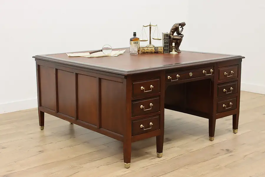 Main image of Mahogany Antique Traditional Office or Library Partner Desk