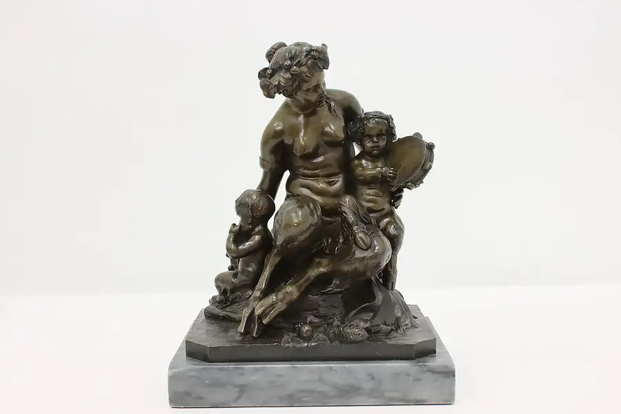 Main image of French Antique Bronze Satyr Family Sculpture after Clodion