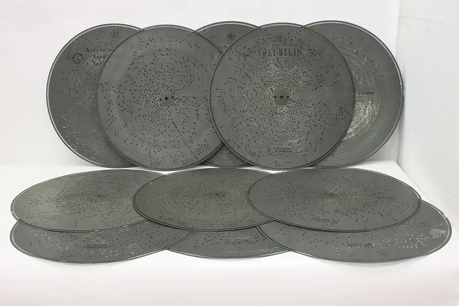 Main image of Set of 11 Antique Stella Music Box 17.25" Decorative Discs