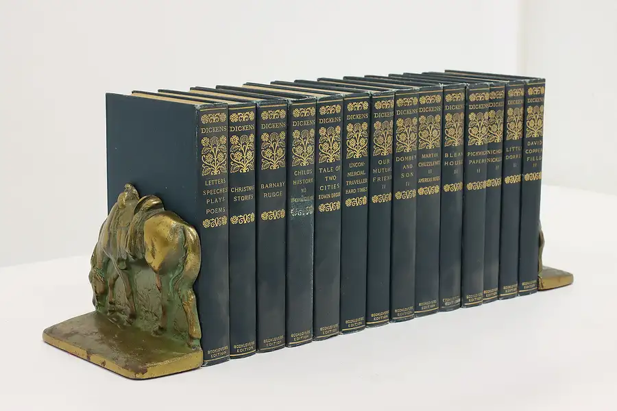 Main image of Set of 14 Antique 1908 Charles Dickens Novels