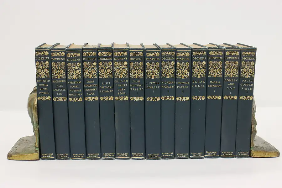 Main image of Set of 14 Antique 1908 Charles Dickens Novels