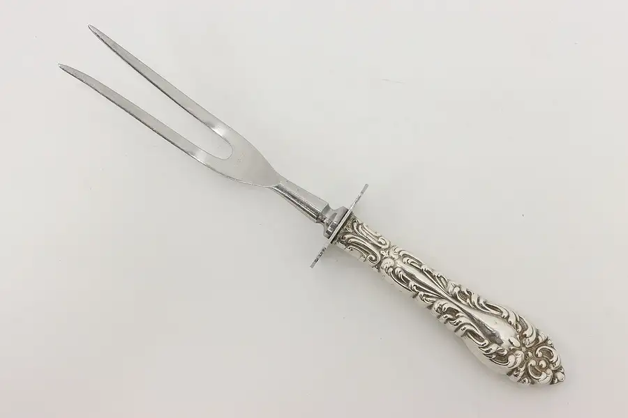 Main image of Victorian Antique Sterling Silver 9 1/4" Meat Serving Fork