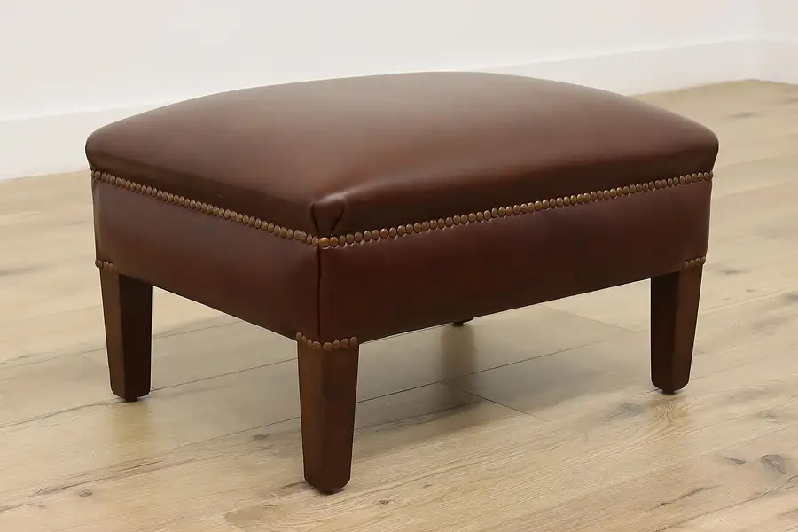 Main image of Traditional Vintage Leather Footrest or Ottoman