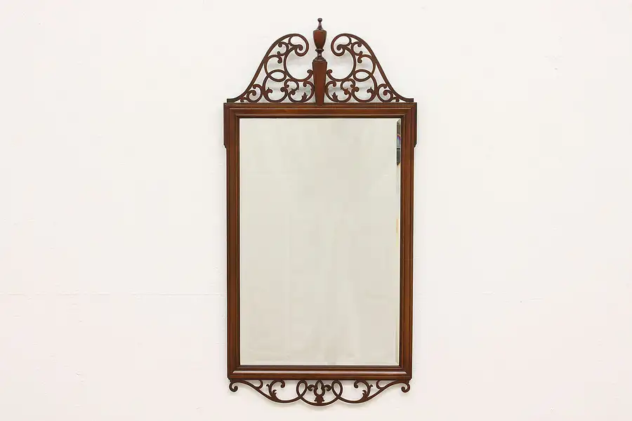 Main image of Georgian Design Vintage Carved Mahogany Wall Mirror