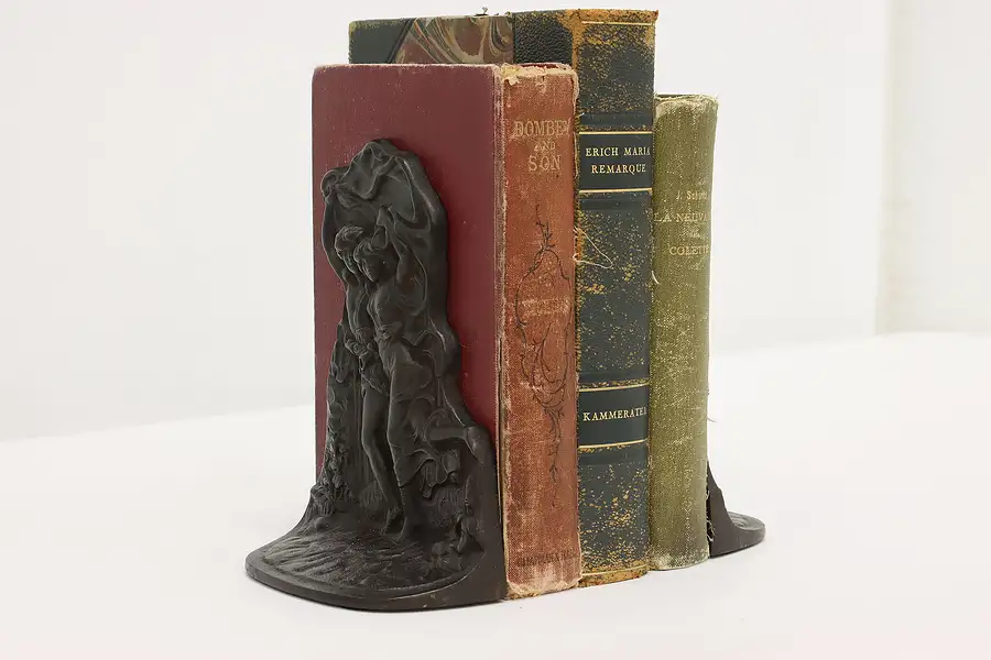 Main image of Pair of Antique The Storm Cast Iron Bookends after Cot