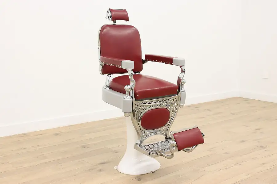 Main image of Nickel Plated Antique Reclining Barber Chair, Kochs