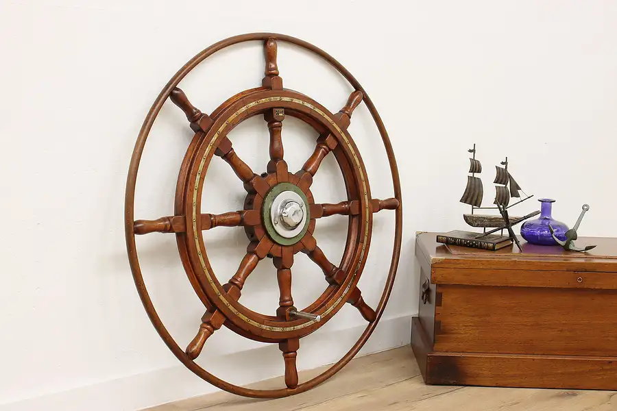 Main image of Nautical Salvage Vintage Captain Ship Wheel, Maasbracht