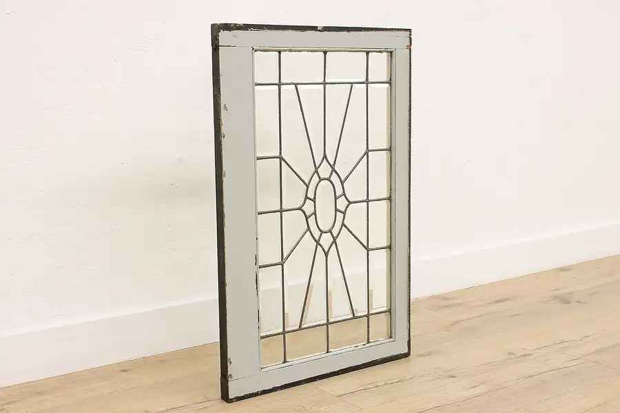 Main image of Farmhouse Antique Architectural Salvage Leaded Glass Window