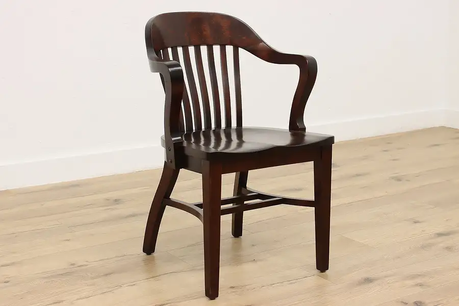 Main image of Traditional Antique Birch Banker, Office, or Library Chair