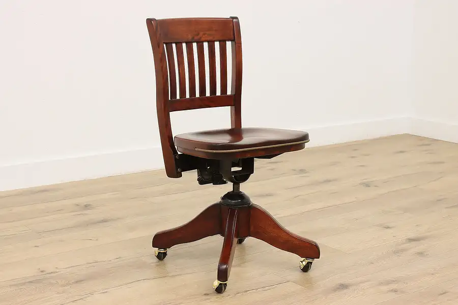 Main image of Birch Antique Adjustable & Swivel Office Library Desk Chair