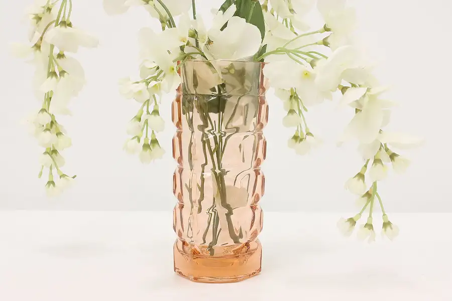 Main image of French Vintage Blown Peach Art Glass Flower Vase