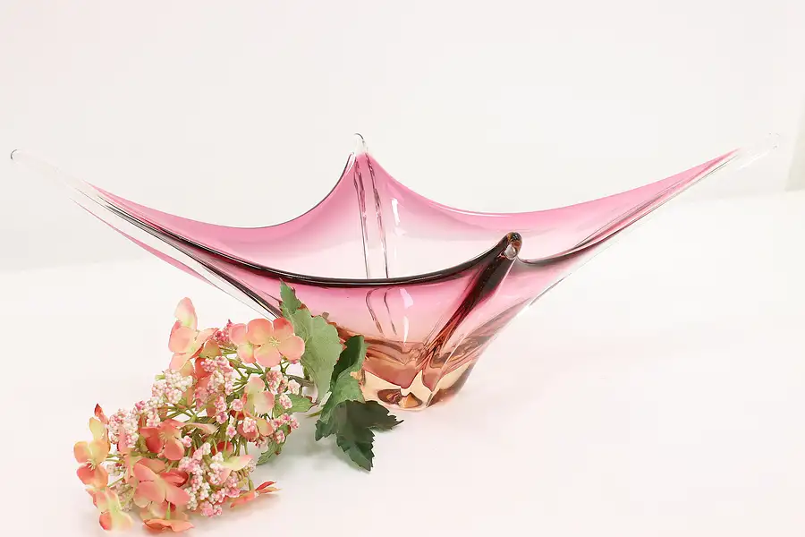 Main image of Italian Murano Blown Art Glass Vintage Pink Sculpture