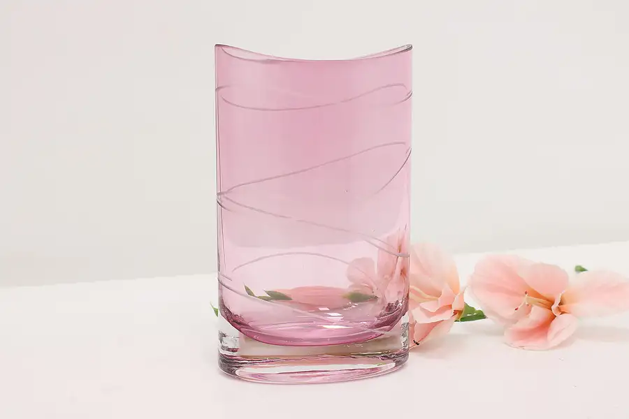 Main image of Cranberry Vintage Blown Glass Flower Vase