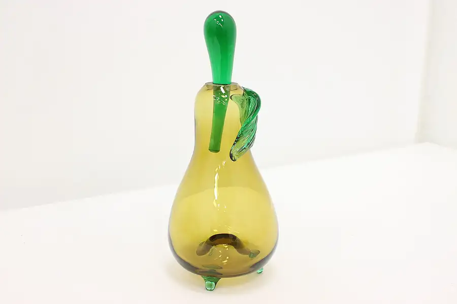 Main image of Czech Vintage Blown Art Glass Pear Sculpture, Karlov