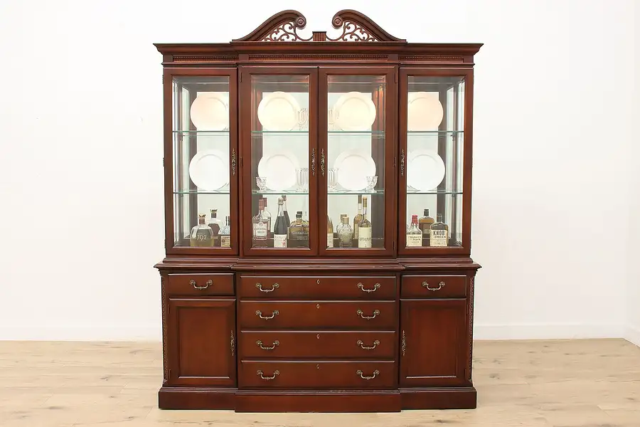 Main image of Georgian Design Vintage Breakfront, Display Cabinet, Stanley