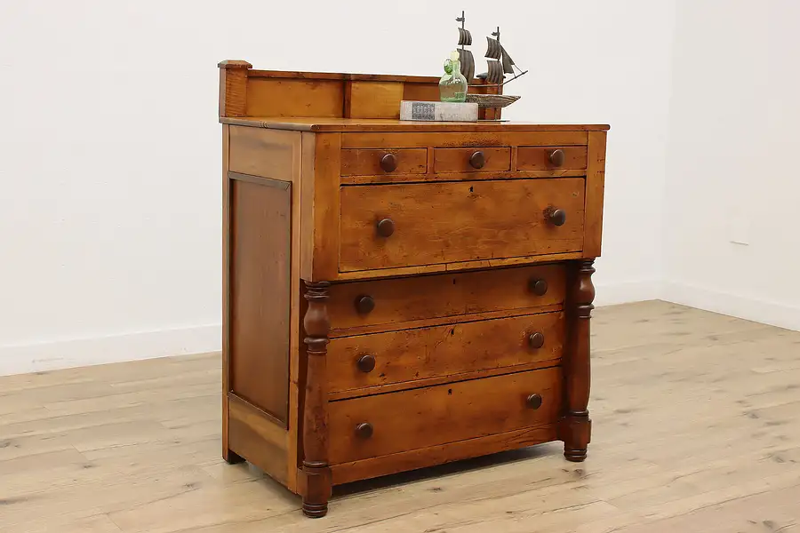 Main image of Empire Antique 1830s Cherry & Birch Dresser or Tall Chest