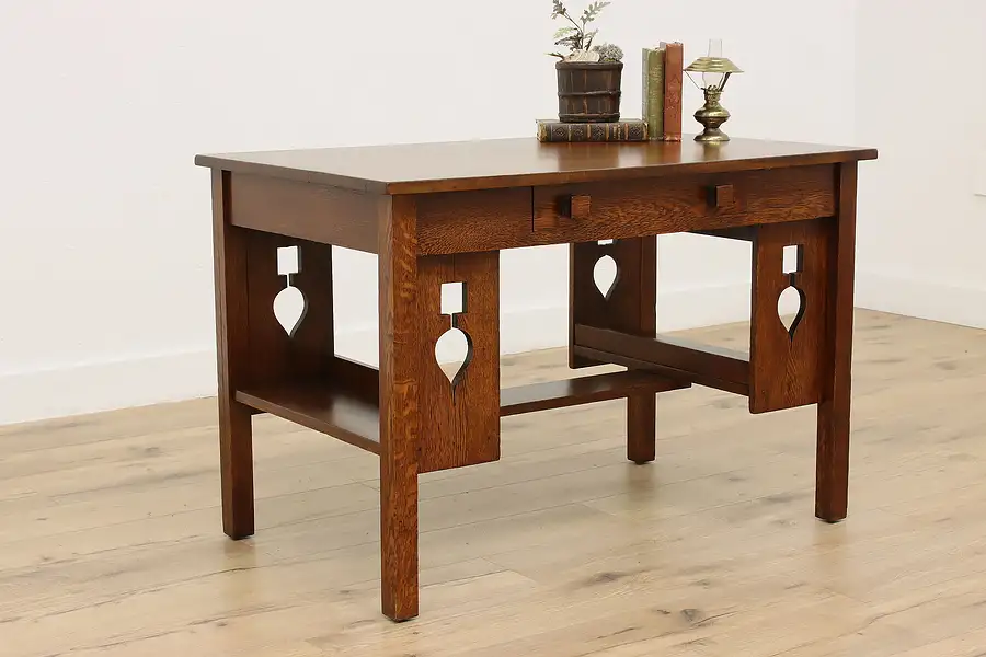 Main image of Craftsman Antique Mission Oak Office Library Desk or Table