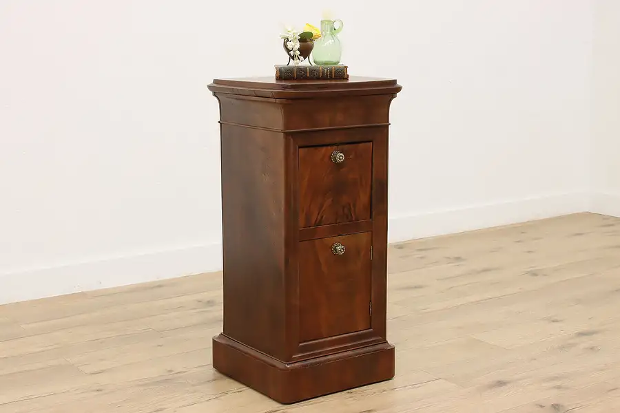 Main image of Mahogany Antique Nightstand End or Side Table Secret Drawer