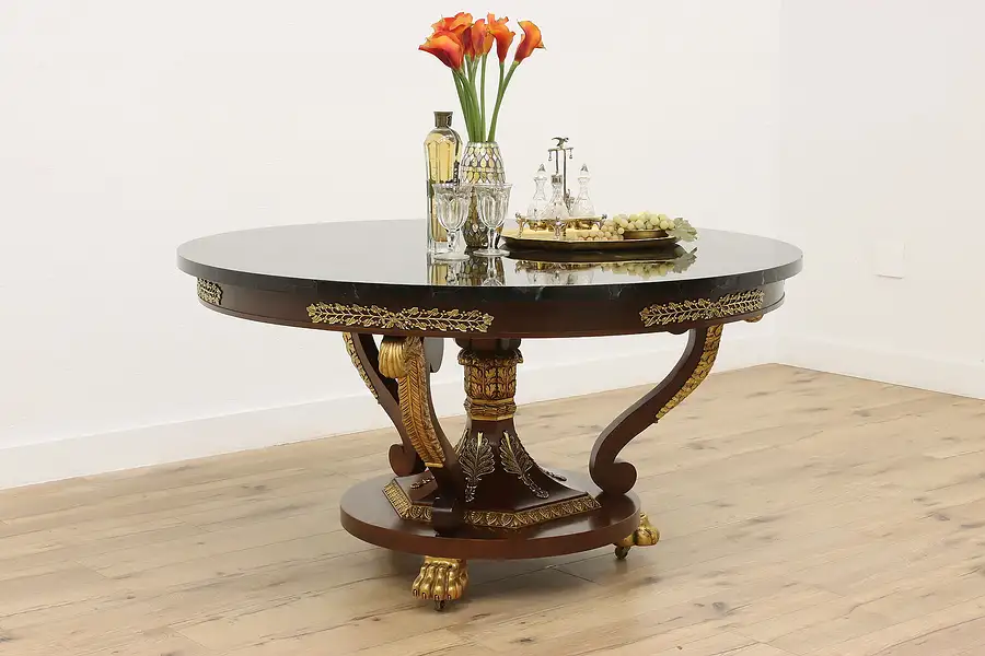 Main image of Classical Vintage Center or Entry Table, Faux Marble, Baker