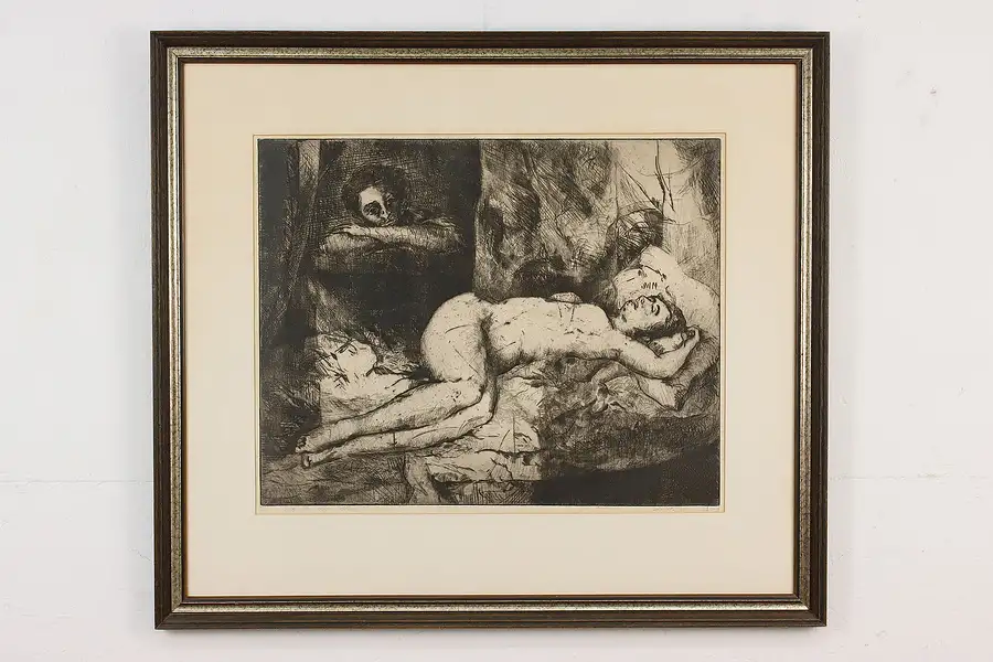 Main image of Song of Songs Vintage Monoprint Etching, Smith 34.5"