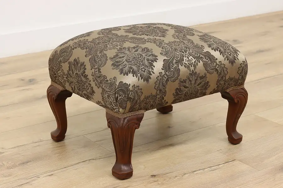 Main image of Georgian Design Antique Upholstered Footstool or Small Bench