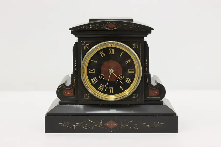 Main image of Victorian Antique Carved Marble Mantel Clock, Tiffany & Co