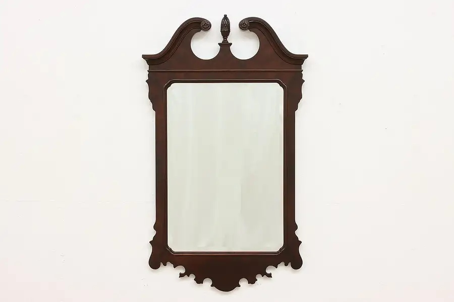 Main image of Georgian Vintage Carved Mahogany Wall Mirror, Drexel