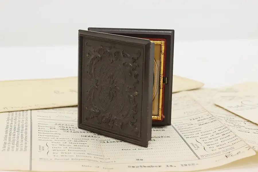 Main image of Victorian Antique 1850s Daguerreotype Photograph Case